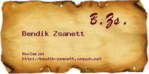 Bendik Zsanett névjegykártya